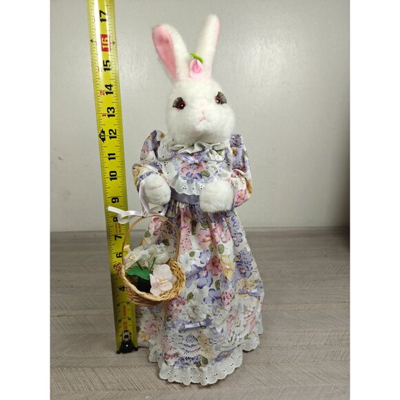 Vintage Telco Motion-ettes Easter Rabbit Mrs Bunny Display Figure With Basket - Picture 10 of 11